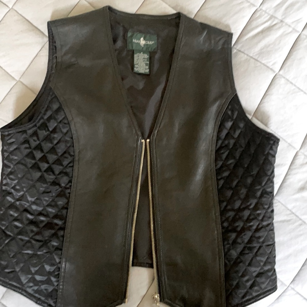 Black leather vest-vintage